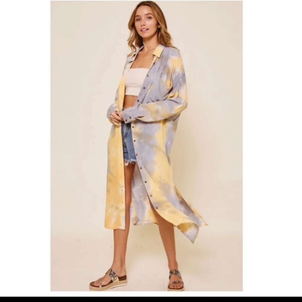 long tie dye shacket/ dress NWOT - Picture 6 of 13